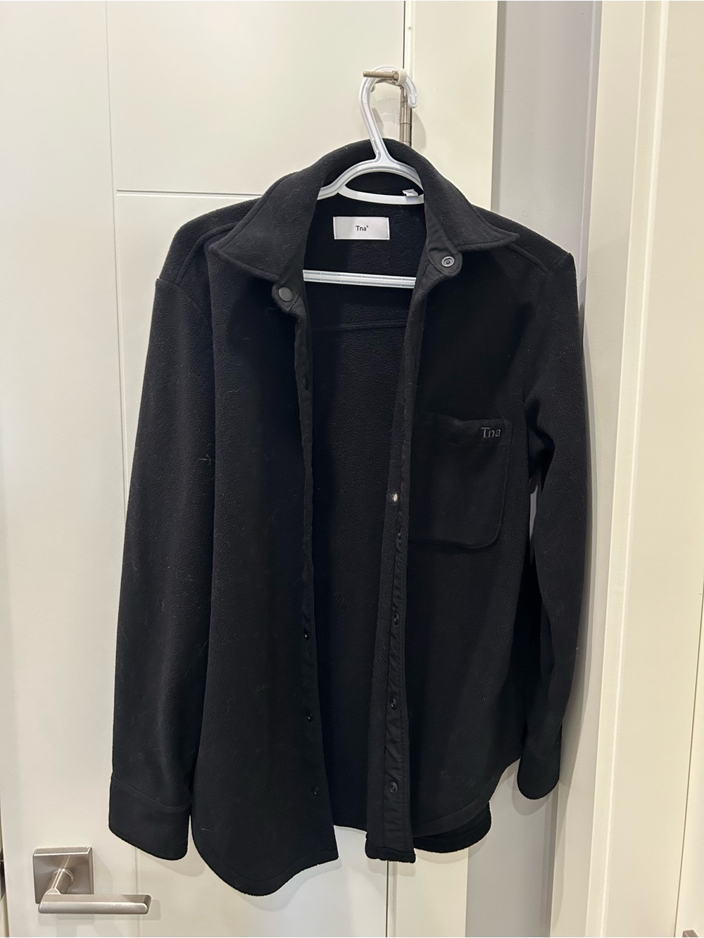 TNA Black Lightweight Fleece Shirt Jacket